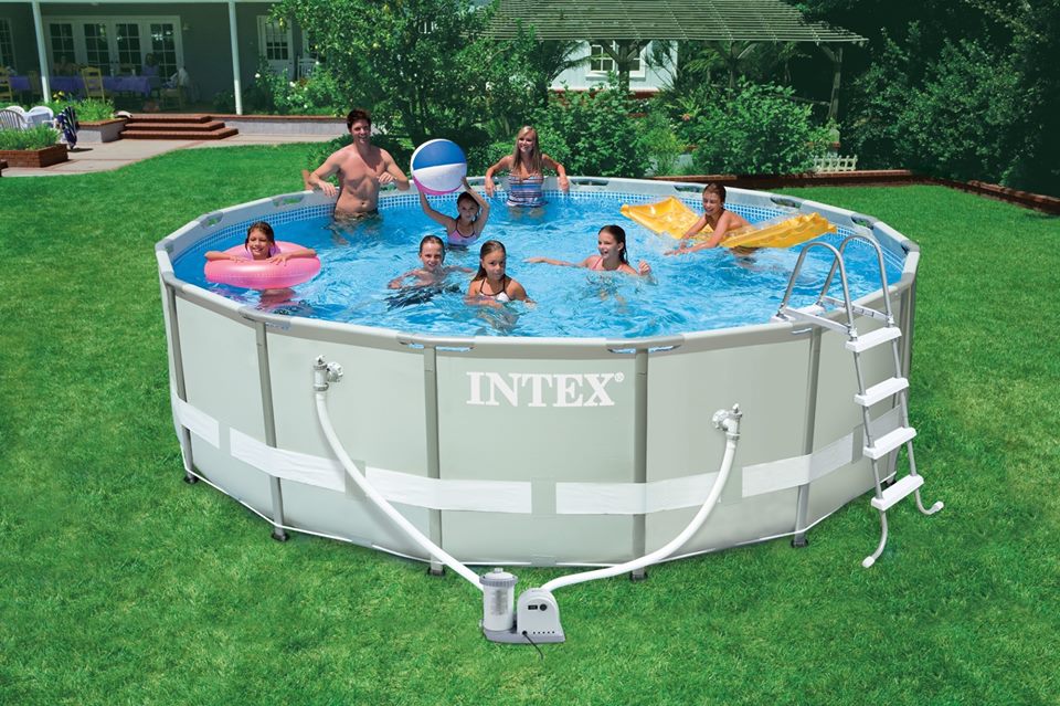 Intex Ultra Frame Pool 14 ฟุต เครื่องกรองระบบไส้กรอง (4.27 x 1.07 ม.) 28310