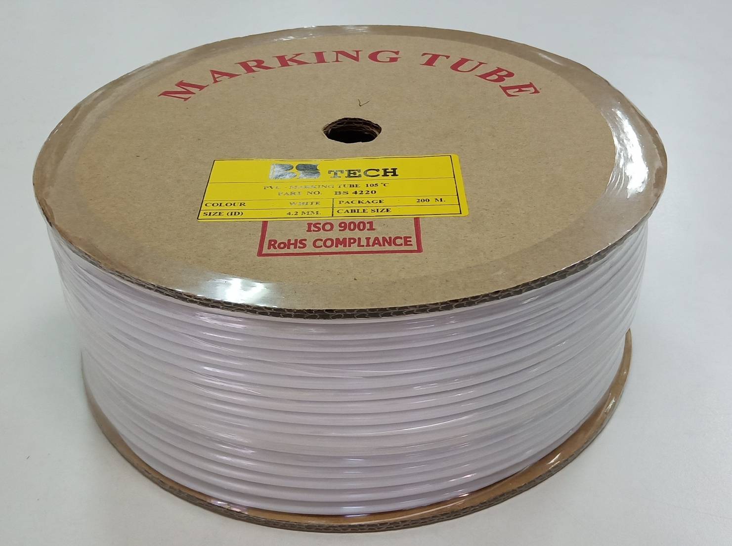 ท่อปลอกสายไฟ BS-TECH ขนาด 4.2 mm. ยาว 200m PVC TUBE