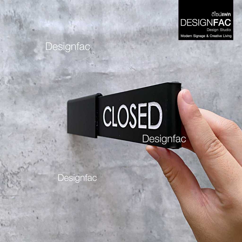 ป้ายเปิดปิดร้าน ป้ายOPEN CLOSED ป้ายเลื่อนติดด้านนอกกระจก ป้ายร้าน โมเดิร์นมินิมอล มูจิ,Designfac