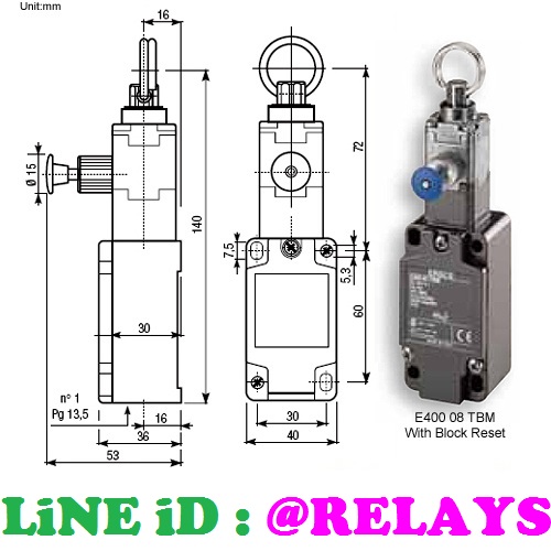 E400-08-TBM Bremas ERSCE Safety Rope Pull Wire Switch LiNE iD : RELAYS.SHOP