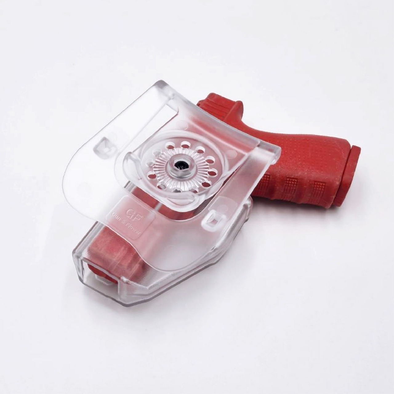 ซองปืนพกนอกชนิดใส Glock19 ( Gun&Flower OWB G19 Clear Holster ) 🔖ผลิตจากวัสดุ Polymer ชนิดใส แข็งแรง ทนทาน 🔖พกนอก ปลดล็อคนิ้วชี้ ใช้งานปลอดภัย 🔖ซองปืนสามารถหมุนปรับองศาได้ 🔖ตัวซองสามารถใช้กับเพลทลดต่ำของ IMI หรือแบรนด์อื่นๆ