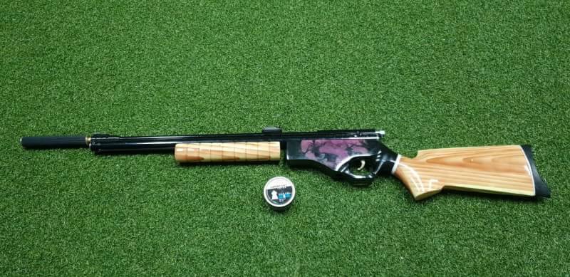 อัดลมSharpRiverหม้อลมโต .22cal. Slide Pump Air Rifle เบอร์2 ✔Made in Indo ✔แรง 600Fps. ✔Body Wood ไม้ ✔Slide Pump 3-5 ครั้ง ✔ป้อนกระสุนทีละนัดยิง ✔ลำกล้อง Barrel 67cm ✔มาพร้อมศูนย์หน้า-หลัง เหล็ก ✔หว