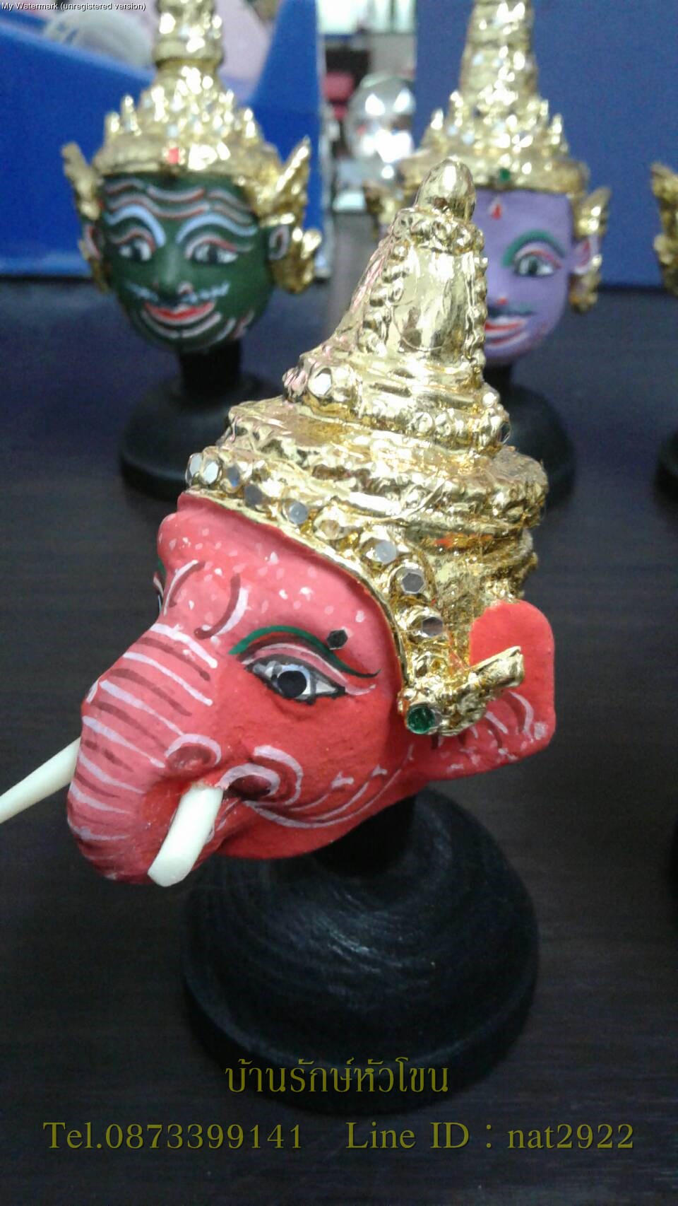 เศียรครูขนาดจิ๋ว เซ็ท 3 เศียร พ่อแก่ พระพิฆเนศ พระพิราพ