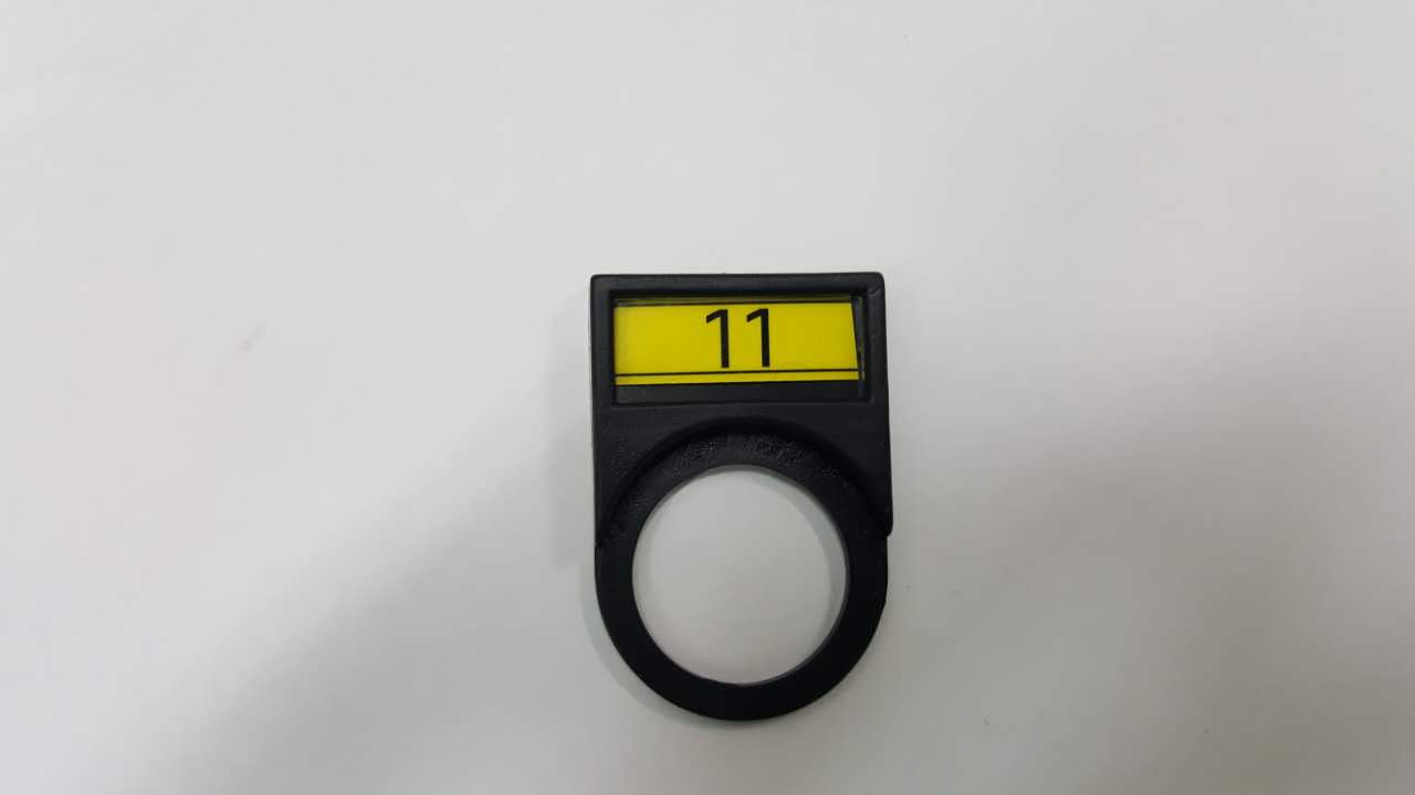 เนมเพลท ป้ายชื่อปุ่มกด Nameplate 25mm. อักษร 1 แถว
