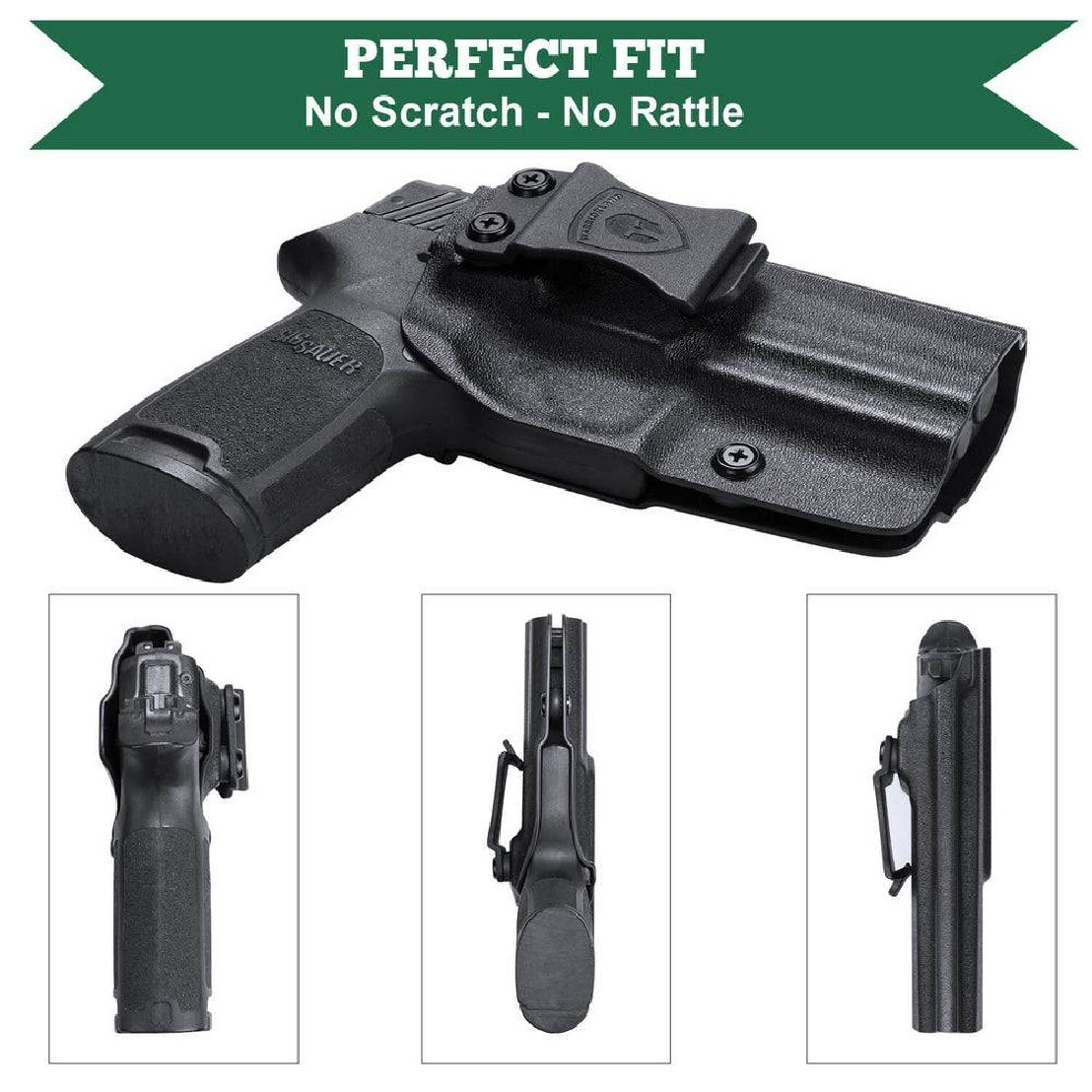 New. ซองปืนพกใน Kydex Sig Sauer P320 ( Warriorland ) IWB Kydex Holster (Serie B) Warriorland -ใช้สำหรับรุ่น Sig Sauer P320 Full Size / P320 Compact / P320 X Carry Pistol -ตัวซองผลิตจากแผ่น Kydex คุณภาพดี -ทำความสะอาดได้ง่าย ล้างคราบสกปรกออกง่าย -คงรูป ไม่