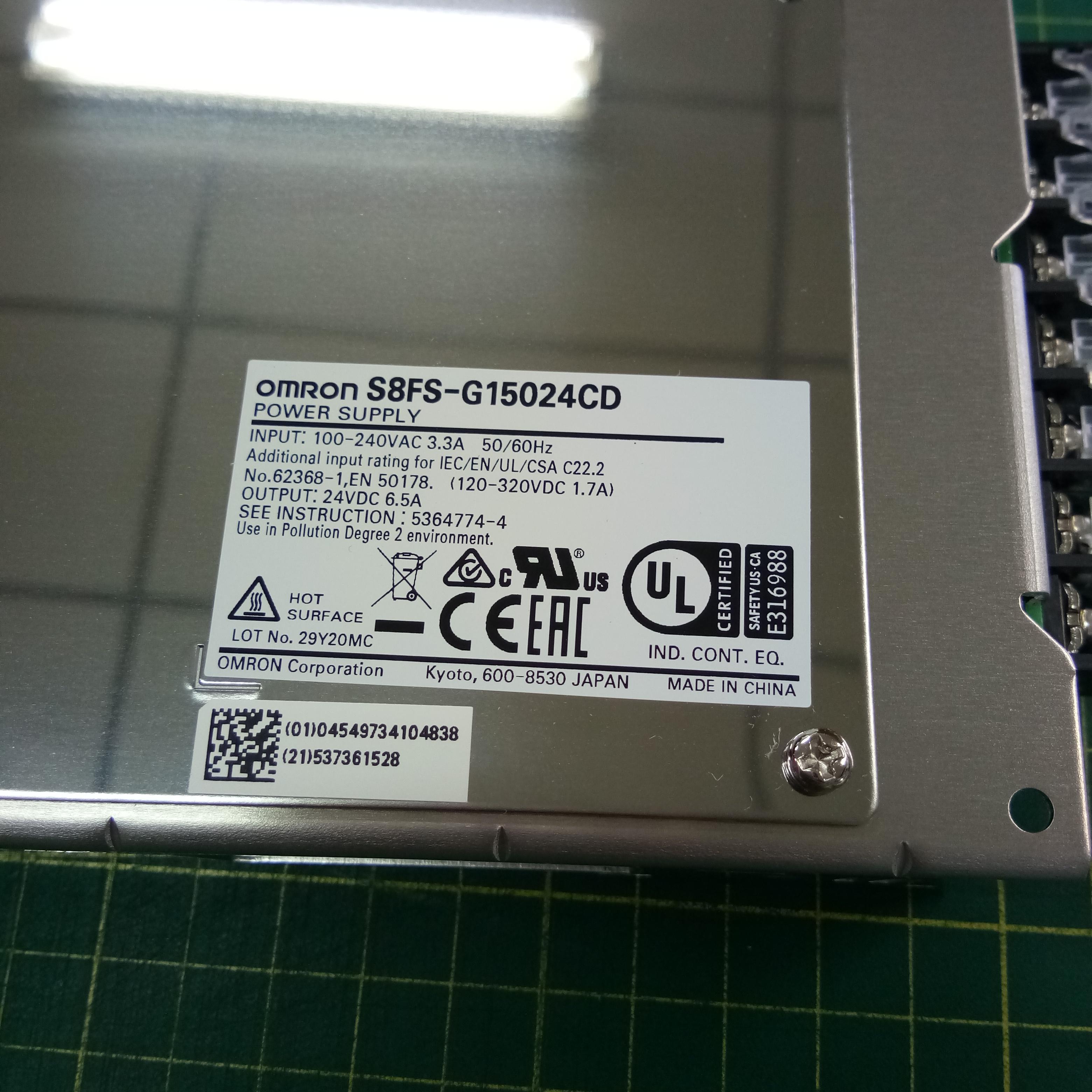 POWER SUPPLY S8FS-G15024CD OMRON พาวเวอร์ซัพพลาย 150W 6.5A 24VDC