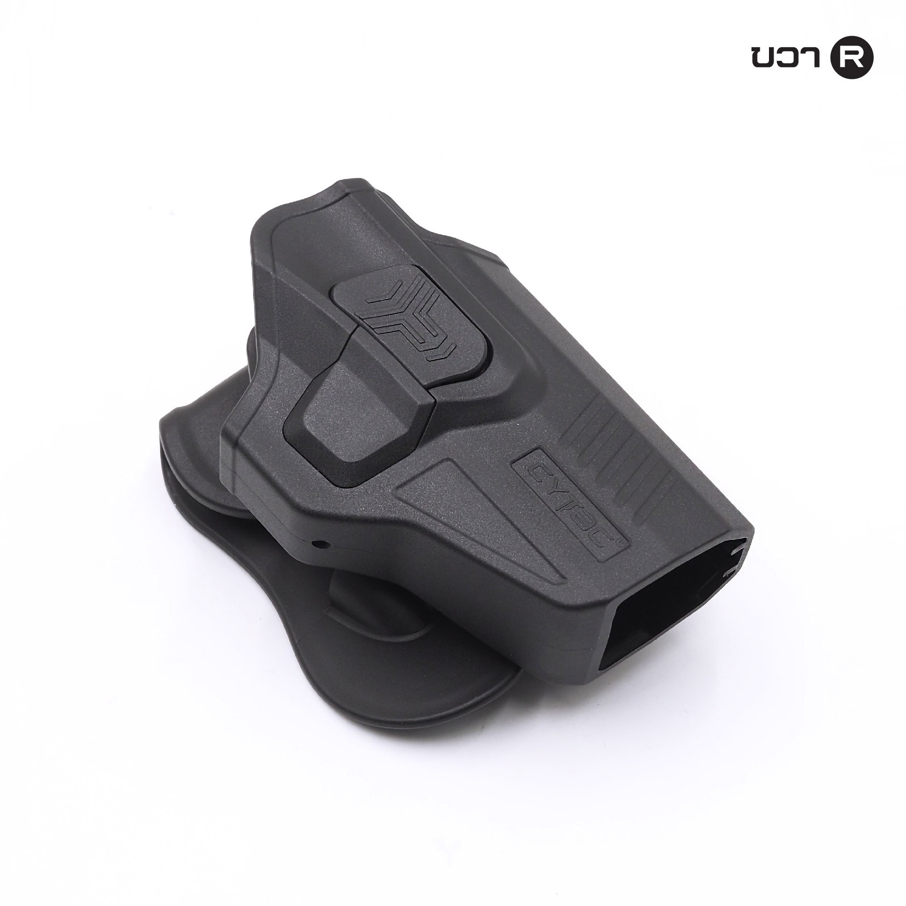 New. ซองพกนอก ปลดล็อคนิ้วชี้ Cytac ( Cytac R-Defender Holster ) -ผลิตจากวัสดุ Polymer เกรดคุณภาพ แข็งแรงทนทาน -ซองถูกออกแบบให้ปลดล็อคนิ้วชี้ (Level 2) ใช้งานปลอดภัย -ด้านหลังเป็นเพลทเหน็บเข็มขัด ชนิดพิเศษ มีแผ่นยางเสริม เพิ่มความหนืด -สามารถถอดเพลทเหน็บออ