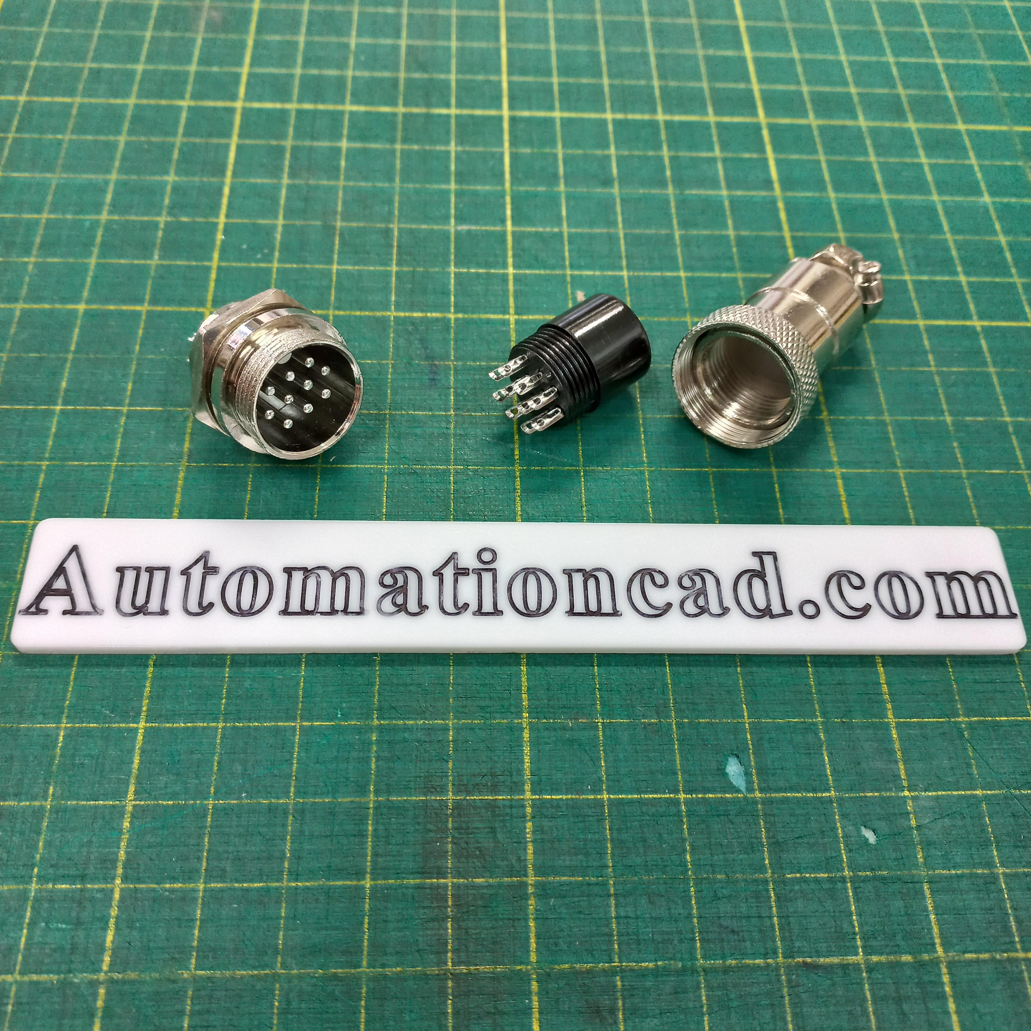 คอนเนคเตอร์ 10 Pins แบบตรง ตัวผู้+ตัวเมีย Connector เกลียว 20 มิล