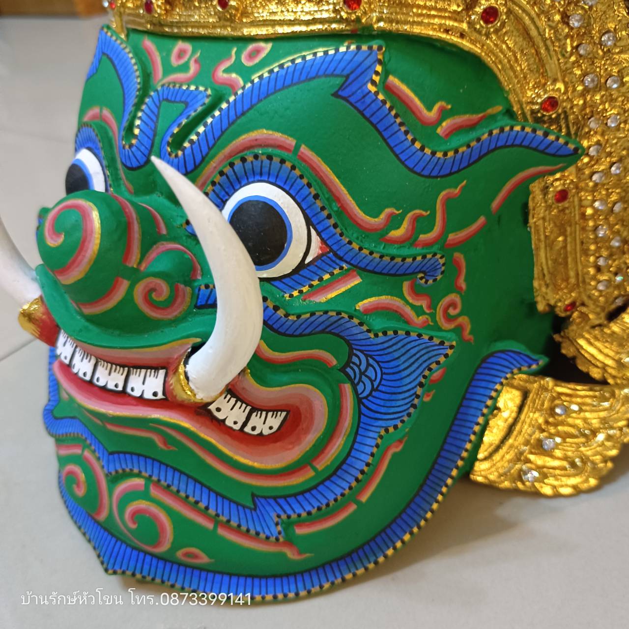 หัวโขนยักษ์ (สีเขียว) สำหรับติดผนัง