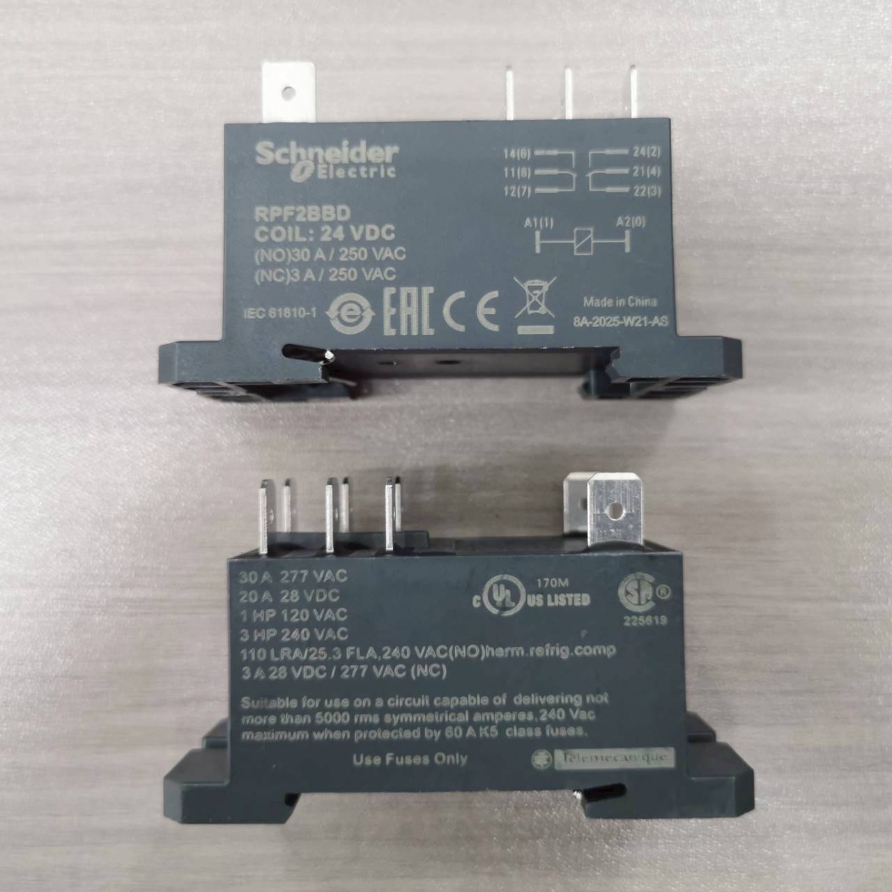 พาวเวอร์รีเลย์ RPF2BBD SCHNEIDER Power Relay Coil24Vdc 2CO 30A รีเลย์ควบคุมปั๊ม ควบคุมอุปกรณ์