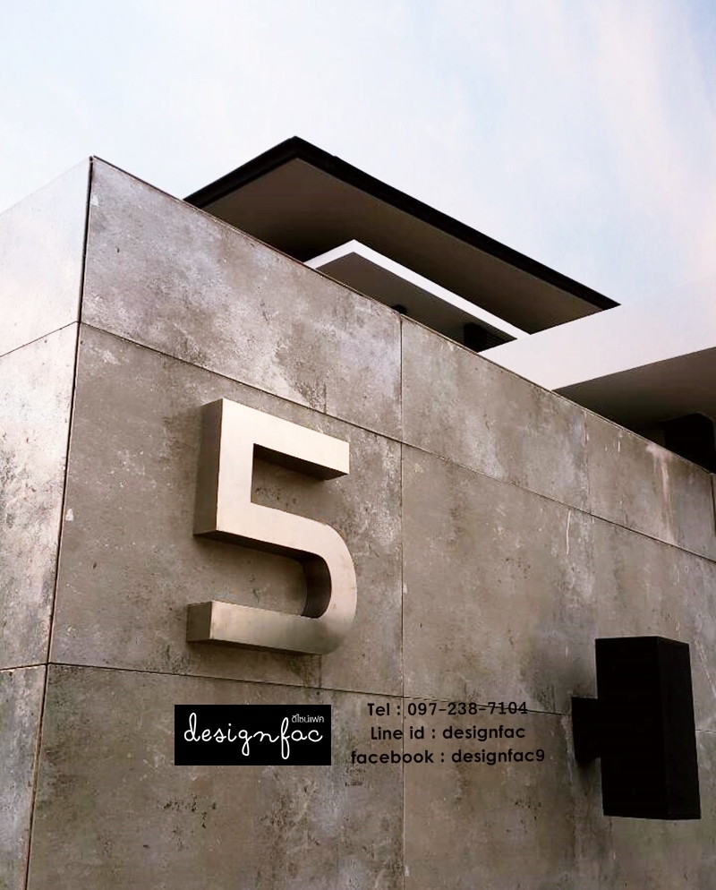 บ้านเลขที่สแตนเลส ขนาดใหญ่ ตัวเลขสแตนเลส โมเดิร์น