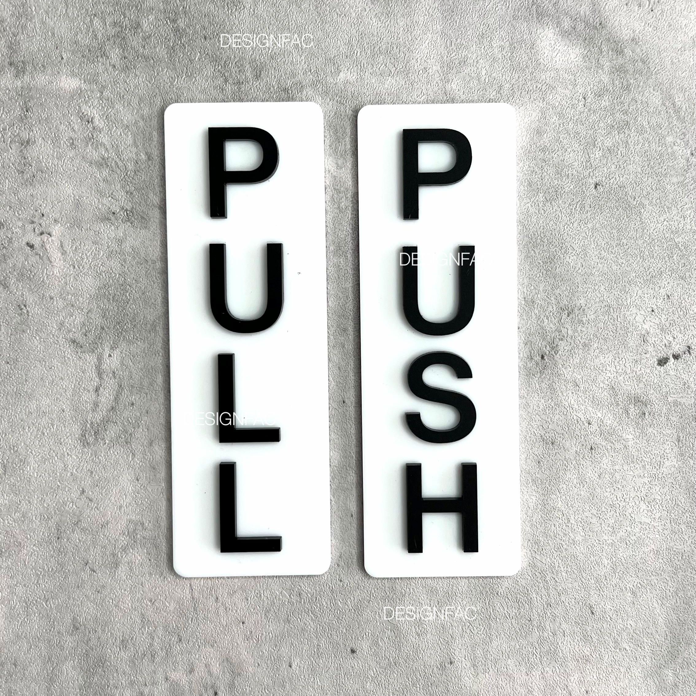 ป้ายดึงผลัก ป้ายผลักดึงแนวตั้ง PULL PUSH ป้ายติดประตู ป้ายสัญลักษณ์ สไตล์โมเดิร์น ลอฟท์ มินิมอล