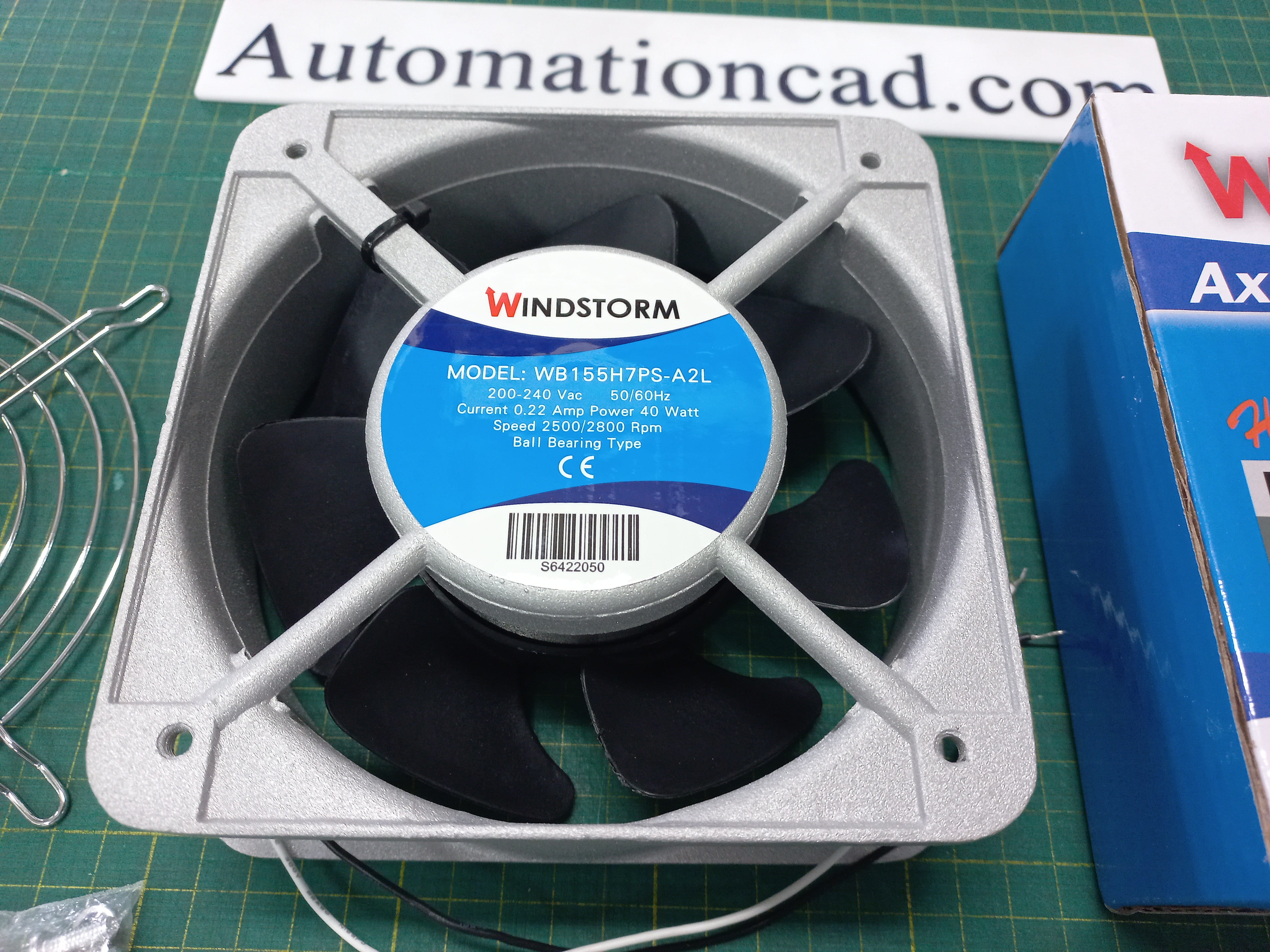 พัดลมระบายอากาศ WINDSTORM ขนาด 6 นิ้ว ไฟ 40W พร้อมตะแกรง ลูกปืนแบบ Ball Bearing