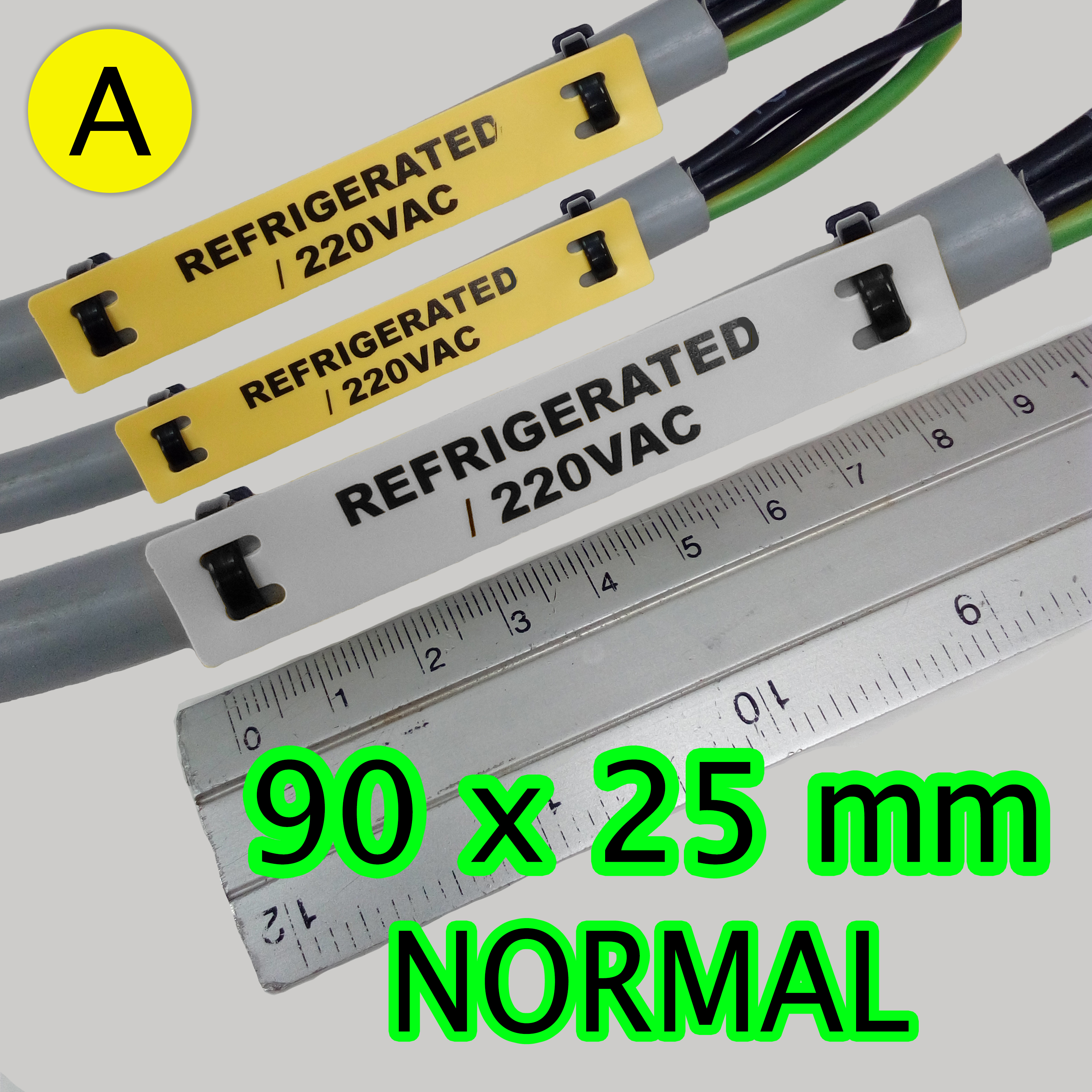 TAG มาร์คสายไฟ สีขาว/สีเหลือง ขนาด 90x25 mm. SUMITAG Cable Marker