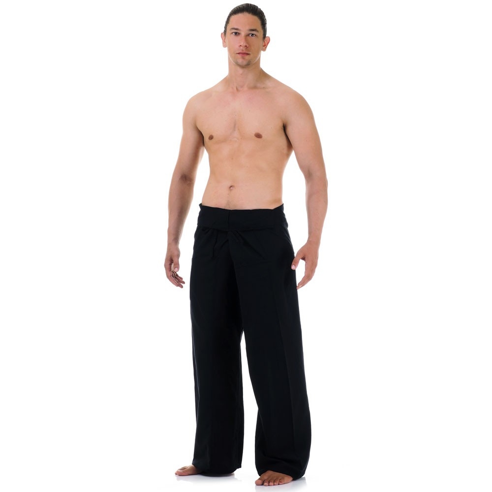 กางเกงชาวเล กางเล กางเกงสะดอ เตี่ยวสะดอ กางเกงสะปาสีดำ Fisherman pants