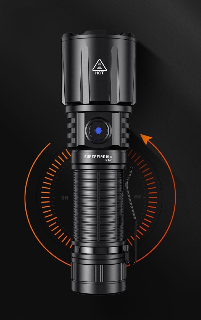 New.ไฟฉาย Supfire รุ่น R1-G ( ไฟแรง สว่างมาก ) 🔦 ตัวเรือนผลิตจาก 6061-T6 aviation aluminum 🔦 หลอด CREE XPE LED 36W 🔦 ความสว่างสูงสุด2300 Lumens 🔦 ระยะส่องสว่าง 360 เมตร Zoom ได้ 🔦 ใช้งานได้ยาวต่อเนื่องนาน 6 ชั่วโมง