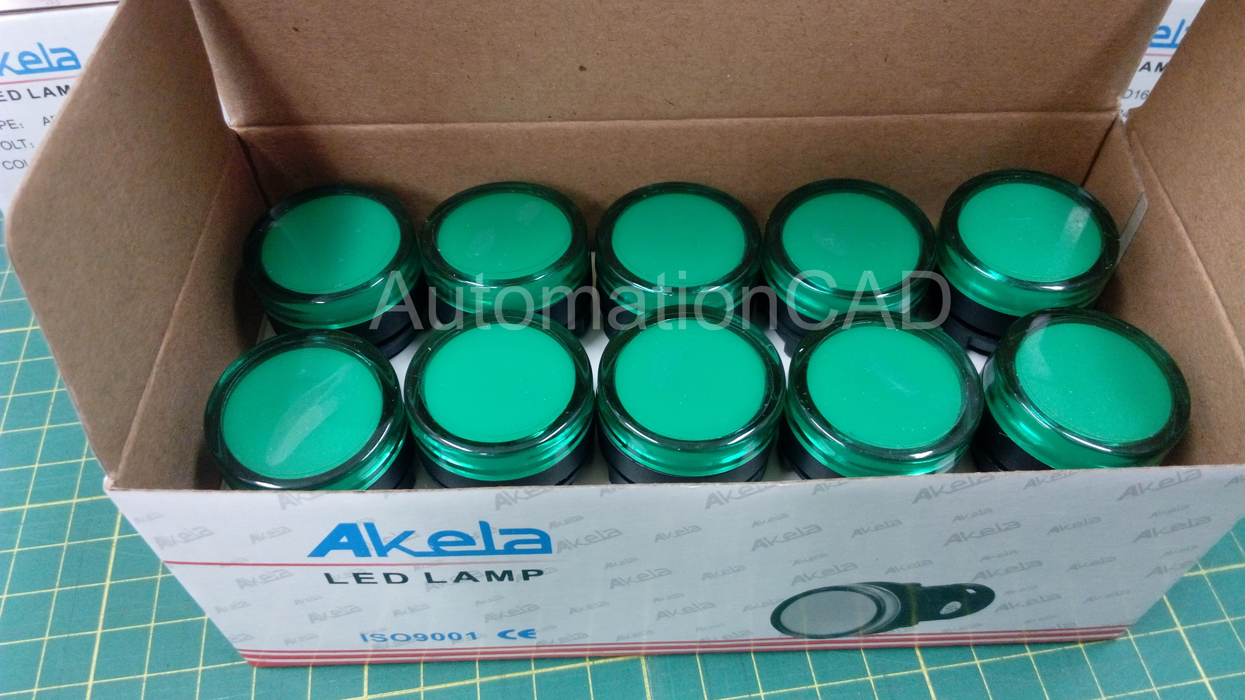 AKELA LED Lamp ไพลอตแลมป์ สีเขียว รู 22 mm ไฟ 220 VAC