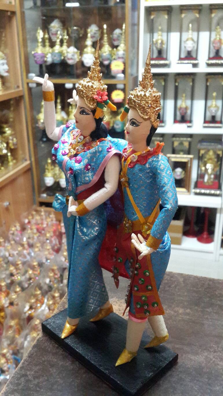 ตุ๊กตา นางรำคู่ พระนาง (สีฟ้า) ขนาด 11 นิ้ว