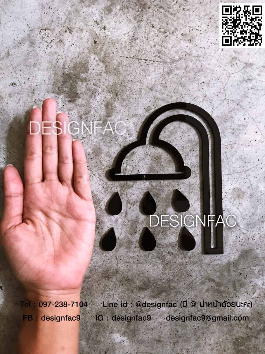 ป้ายอาบนำ้ ป้ายห้องอาบนำ้ ป้ายสัญลักษณ์ต่างๆ โมเดิร์น มินิมอล,Designfac