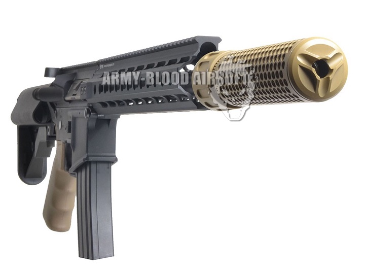 Knight's Armament QDC CQB Barrel Extension KAC 556 QDC CQB Airsoft Dummy Quick Detach Suppressor (CQB Length,DE)