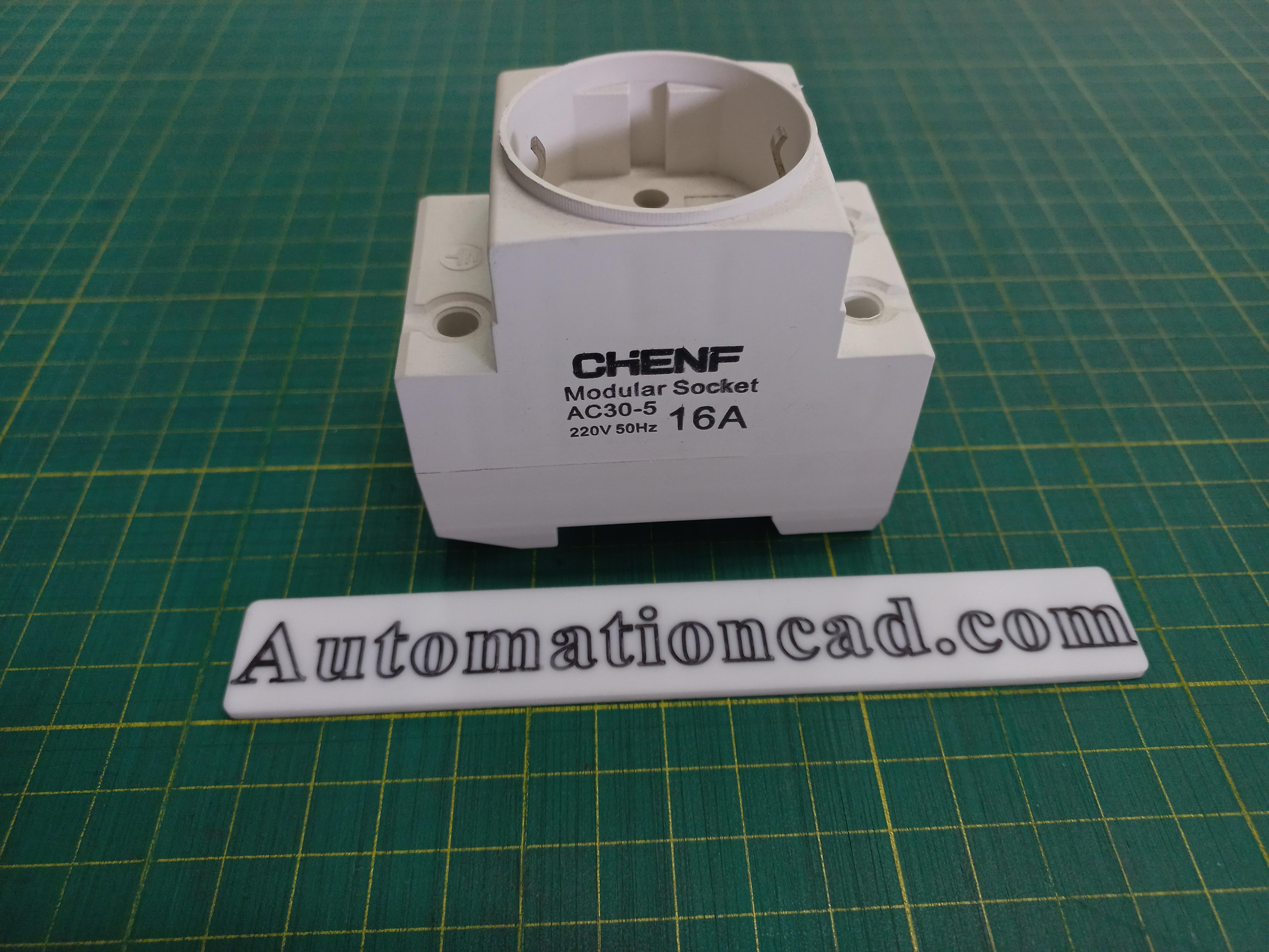 เต้ารับ ปลั๊กไฟยุโรป แบบขันน็อตเข้าสาย +เกาะราง Din Rail 35 มิล 220V 16A