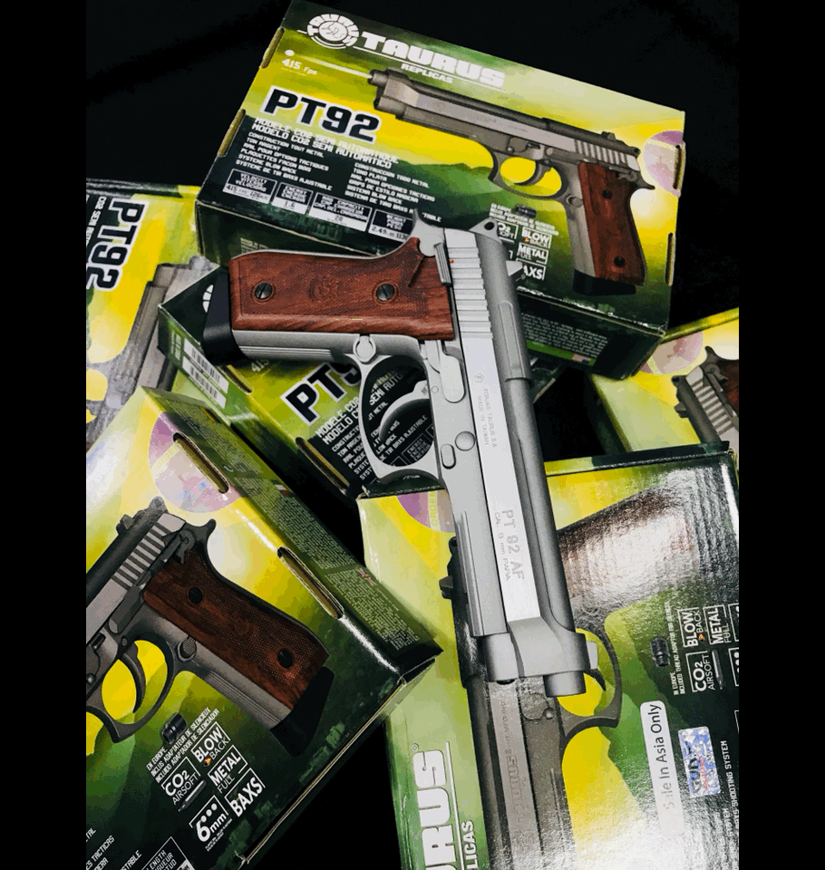 New.Cybergun TAURUS PT92 CO2 GBB (Hairline Silver) (Co2 full auto) ราคาพิเศษ