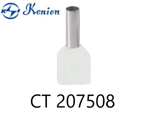 ข้อต่อย้ำปลายสาย แบบคู่หุ้ม สีขาว CT207508 KENION ใช้กับสาย 0.75sq.mm