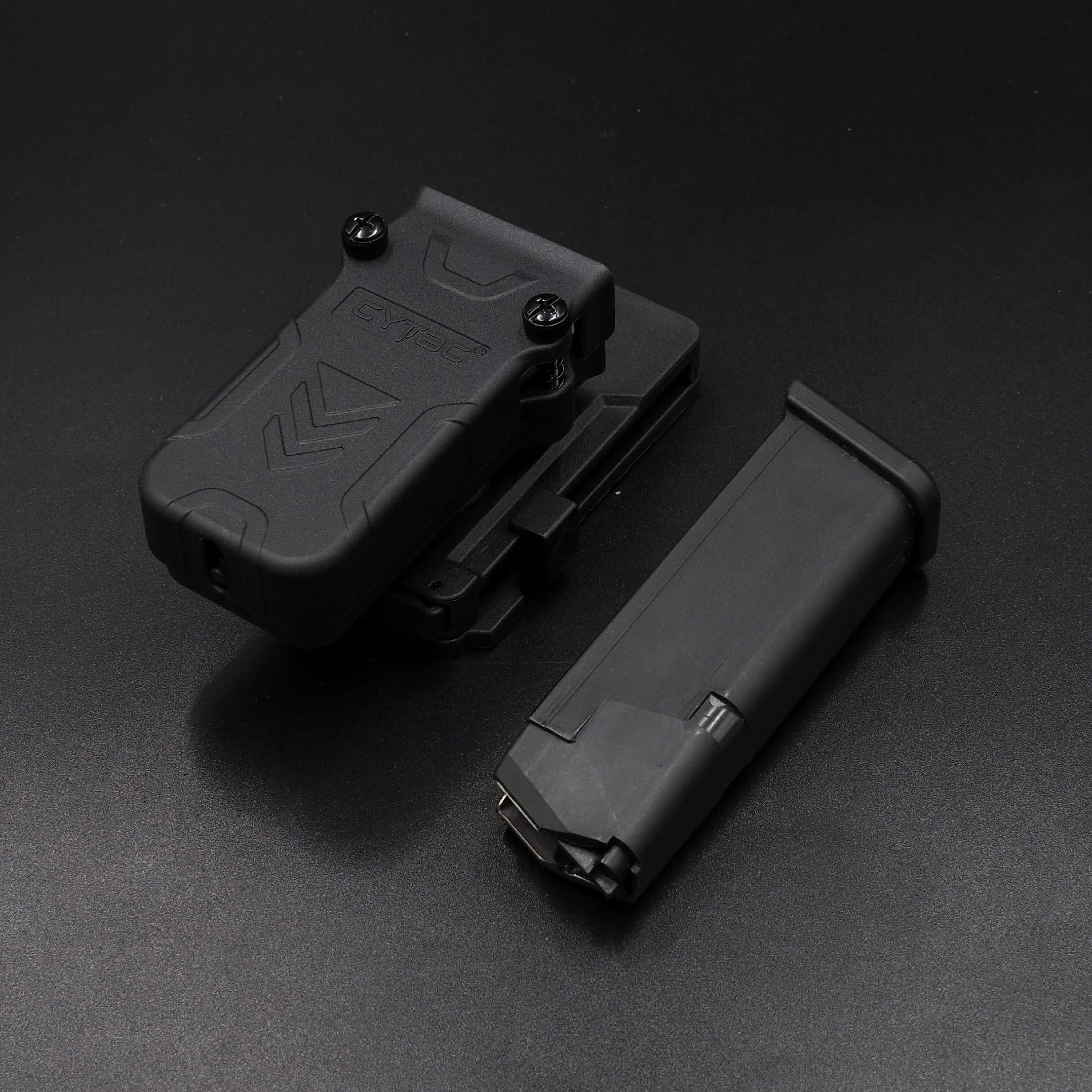 New.ซองแม็กกาซีนเดี่ยว Cytac ( UNIVERSAL SINGLE MAGAZINE POUCH ) ♦️ผลิตจาก Polymer เกรดคุณภาพ แข็งแรงทนทาน ♦️ใช้งานได้กับแม็กหลากหลายรุ่น ( ตามตารางแนบ ) ♦️สามารถปรับใช้ได้กับขนาด 9MM, .40, .45 Caliber ทั้งแม็กแถวเดี่ยวและแถวคู่ ( Sin