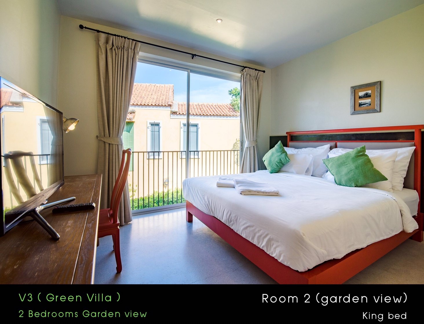 HR15023 บ้านพักหัวหิน บ้านทัศคานี บีช วิลล่า 3 ( Green 2Bed Garden View )