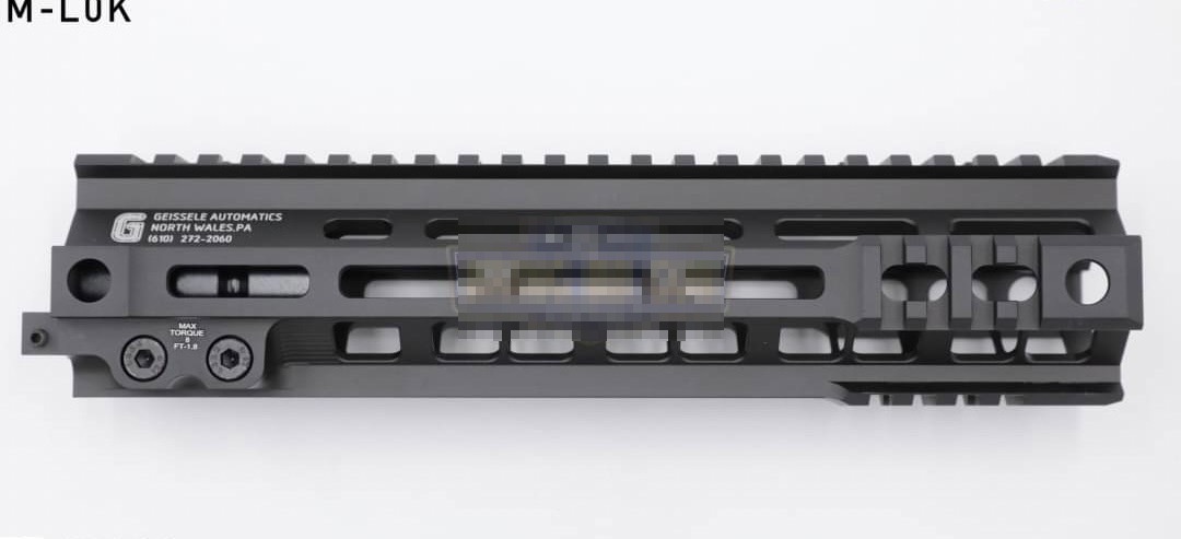 ชุดหน้า Geissele MK4 🚩ระบบรางM-Lok 🚩(ชุดหน้า MK4) สำหรับปืนตระกูล : M4/M16/AR15 เส้นผ่านศูนย์กลาง : 3.1 mm. มี2รุ่นให้เลือก ✅รุ่นความยาว 9.5” (ความยาว 24 cm. , น้ำหนัก 315 กรัม) ✅รุ่นความยาว 13.5” (ความยาว 34.2 cm. , น้ำหนัก 
