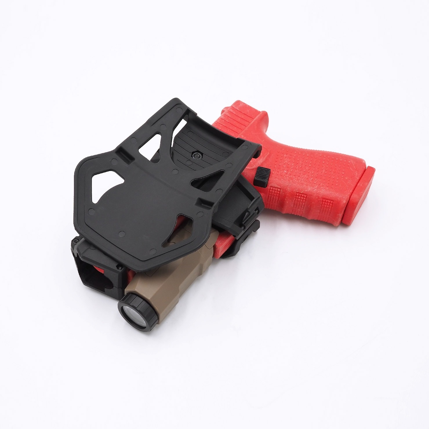 New. ซองปืน G19 ติดไฟฉาย/เลเซอร์ ( G19 Light Bearing Holster ) 🔨 ผลิตจาก Polymer เกรดคุณภาพ 🔨 สำหรับ G19 ที่ติดไฟฉาย/เลเซอร์ ได้ทุกชนิด 🔨 ปลดล็อคนิ้วชี้ ใช้งานปลอดภัย ( ล็อคกับช่องคัดปลอก ) 🔨 ด้านหลังเป็นเพลทเหน็บเข็มขัด