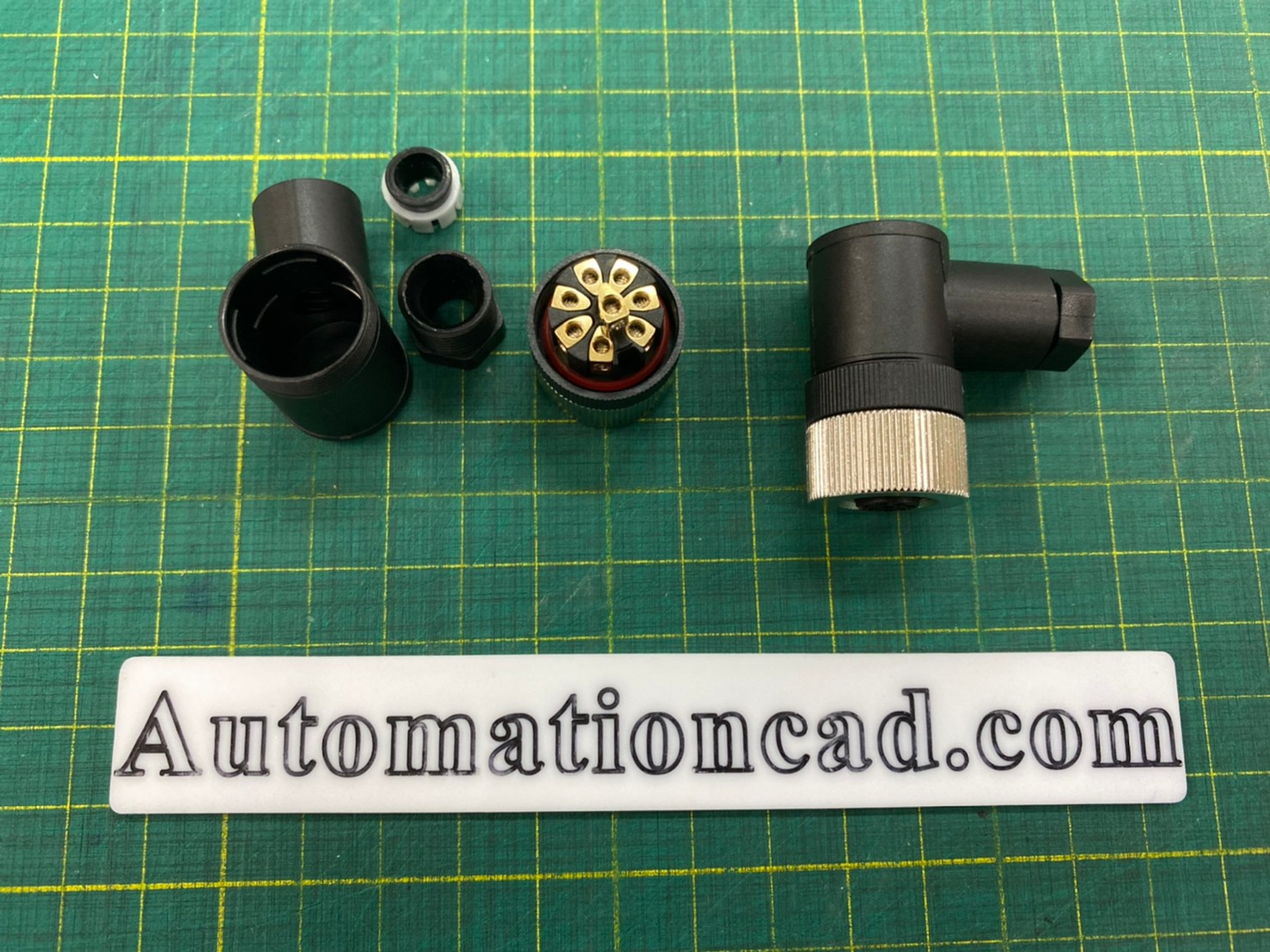 หัวคอนเนคเตอร์ M12 8Pins แบบงอ 90 ํ ตัวเมีย Connector