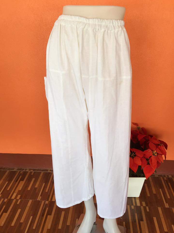 กางเกงผ้าฝ้ายสีขาว กางเกงผ้าไทยสีขาว เกงเกงสีขาวใส่ทำบุญ กางเกงกังฟู