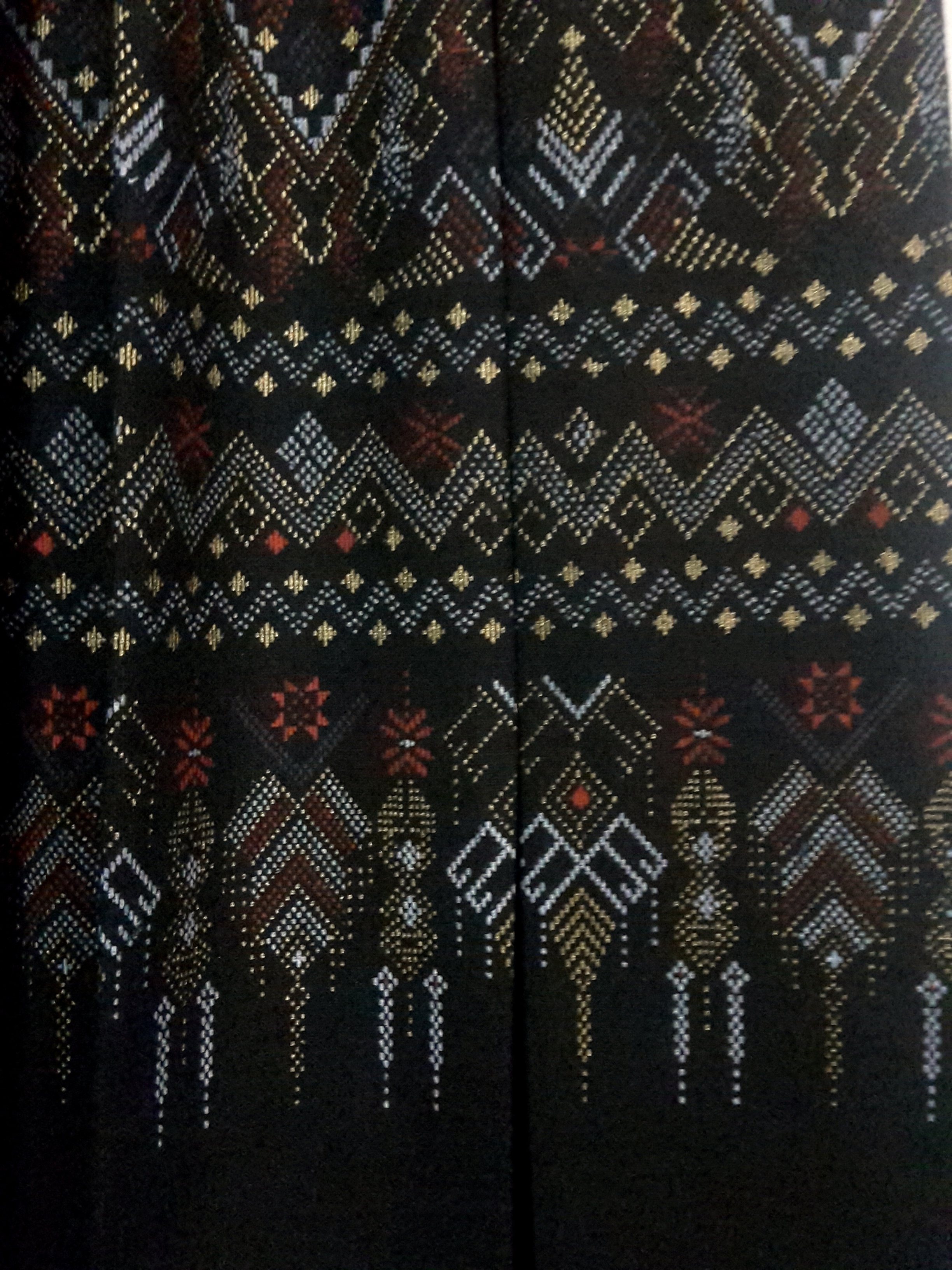 กระโปรงผ้าไทยสำเร็จรูป กระโปรงผ้าไทยผ้าฝ้ายมัดมัดหมี่ กระโปรงผ้าฝ้ายทรงทวิทยาว