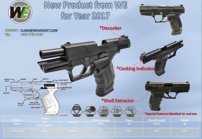 New.AirSoft Taiwan WE P99 สีดำ / สีทราย ราคาพิเศษ