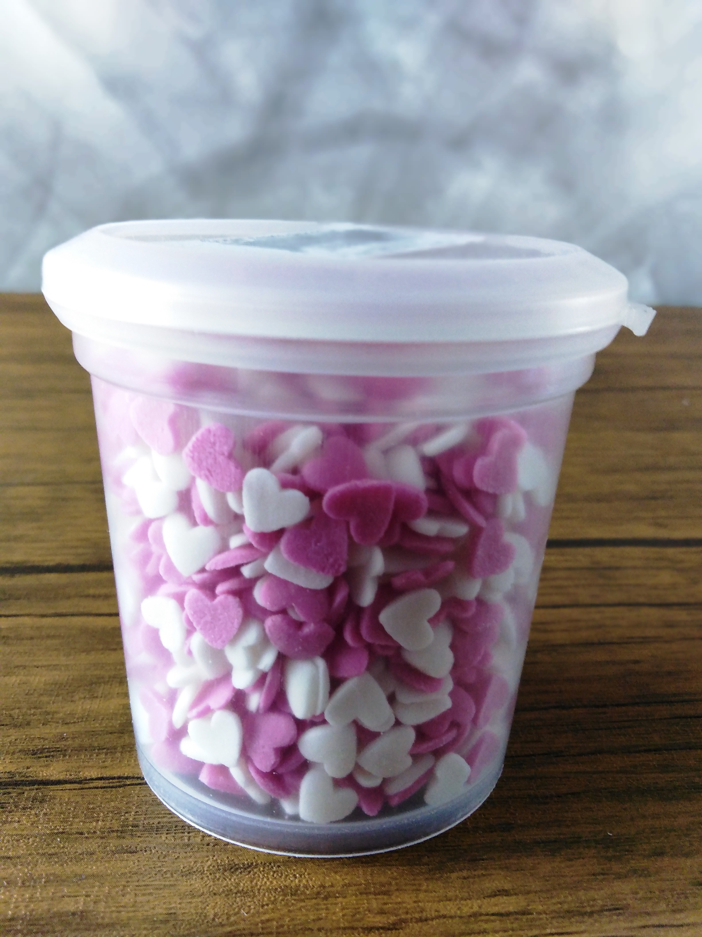 Sugar hearts pink 100g.