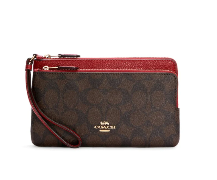 กระเป๋า Coach แท้ รุ่น C5576 DOUBLE ZIP WALLET IN SIGNATURE CANVAS