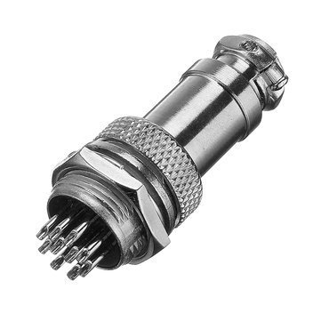 คอนเนคเตอร์ 10 Pins แบบตรง ตัวผู้+ตัวเมีย Connector เกลียว 20 มิล