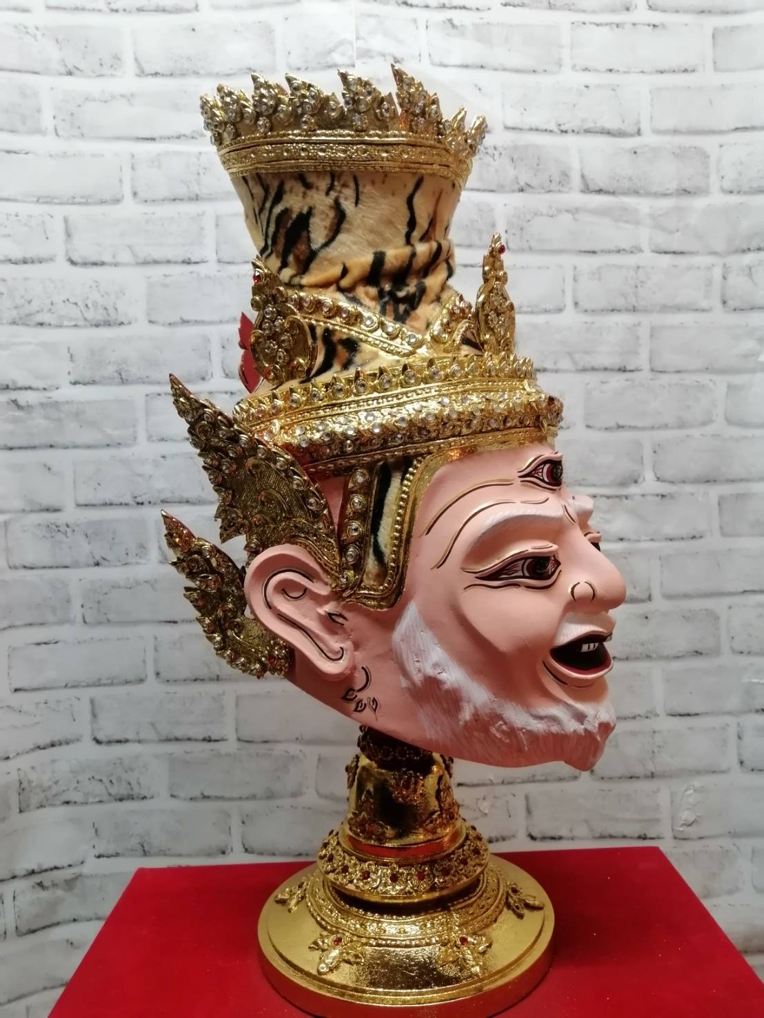 พ่อแก่ตาไฟ ฤาษี ขนาดครอบ (หน้าสีเนื้อ)