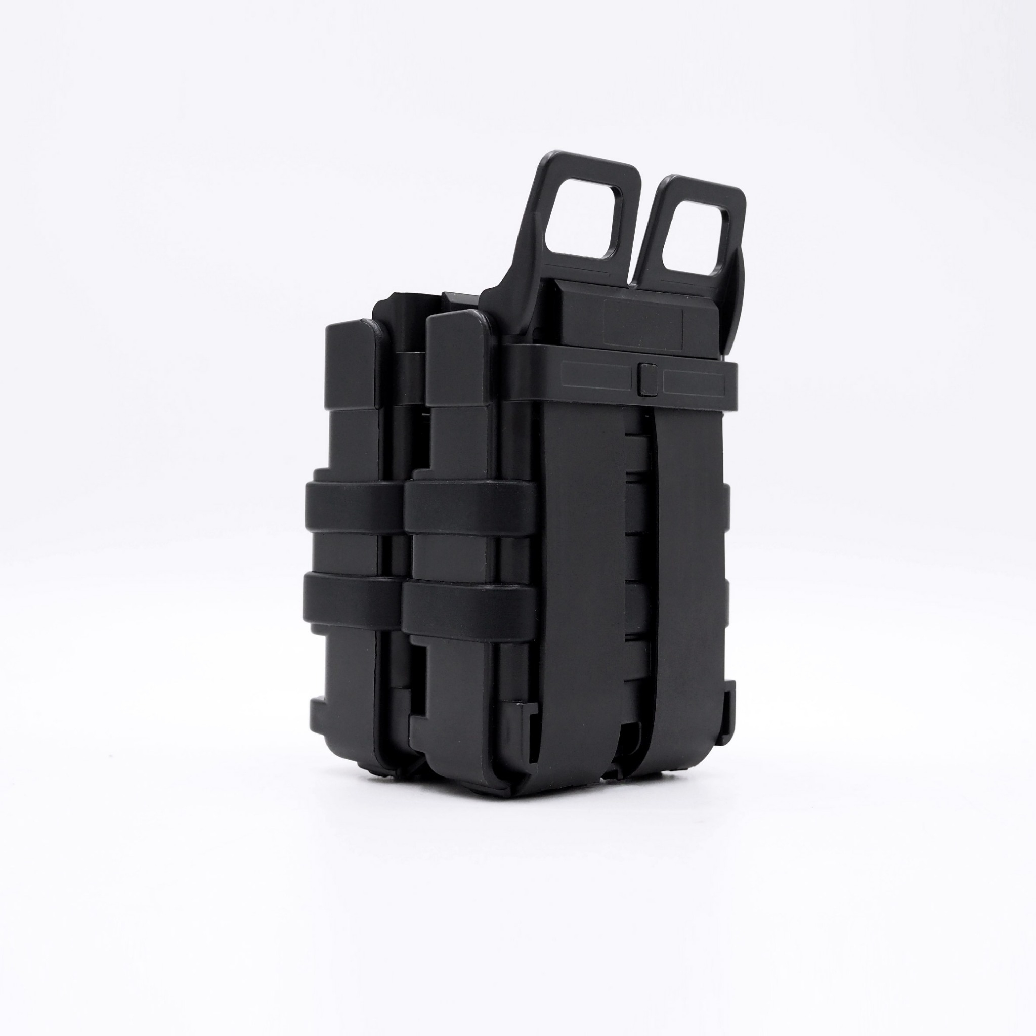 New. ซองแม็กกาซีน Fastmag M4 ( FMA ) - ผลิตจาก Polymer เกรดคุณภาพ - สำหรับแม็กกาซีน 5.56 * 2 ช่อง - ซองแม็ก M4 คู่ แบบปลดไว - ด้านหลัง สาย Molle ร้อยติดเข็มขัด/เสื้อเกราะได้