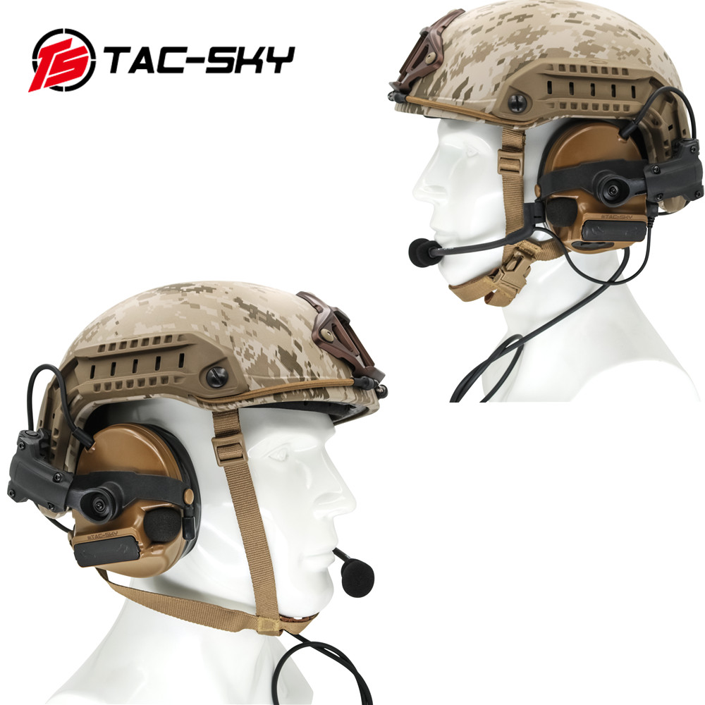 New.หูฟังสื่อสารตัดเสียงได้ ทรง Comtac III ยี่ห้อ Tac-Sky รุ่น หูฟังตัดเสียงพร้อมขาติดหมวกฟาส