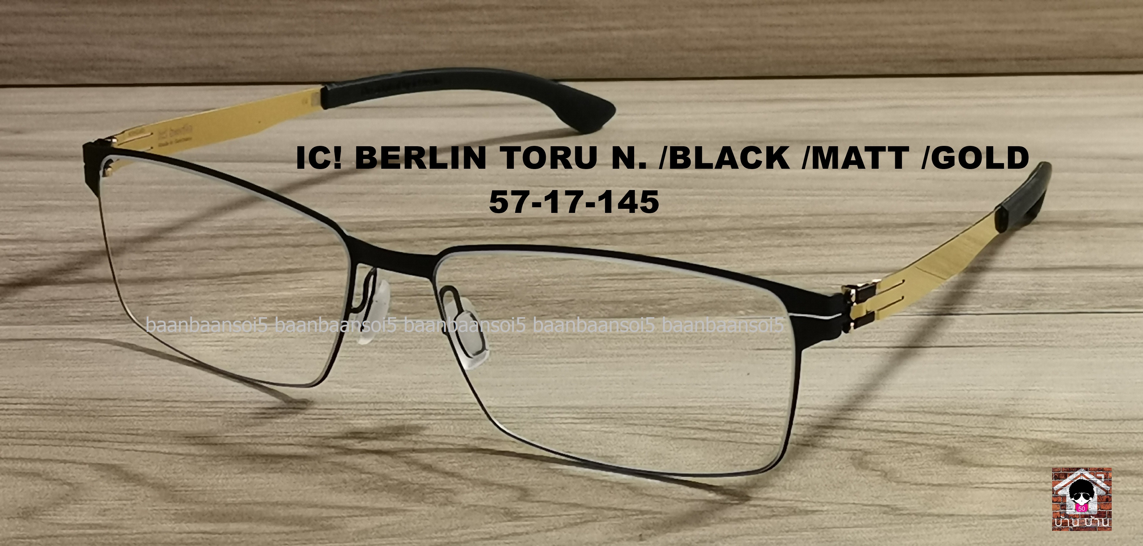 IC! BERLIN TORU N. / BLACK / MATT / GOLD โปรโมชั่น พร้อมเลนส์เปลี่ยนสี Hoya Sensity ราคา 18,900 บาท