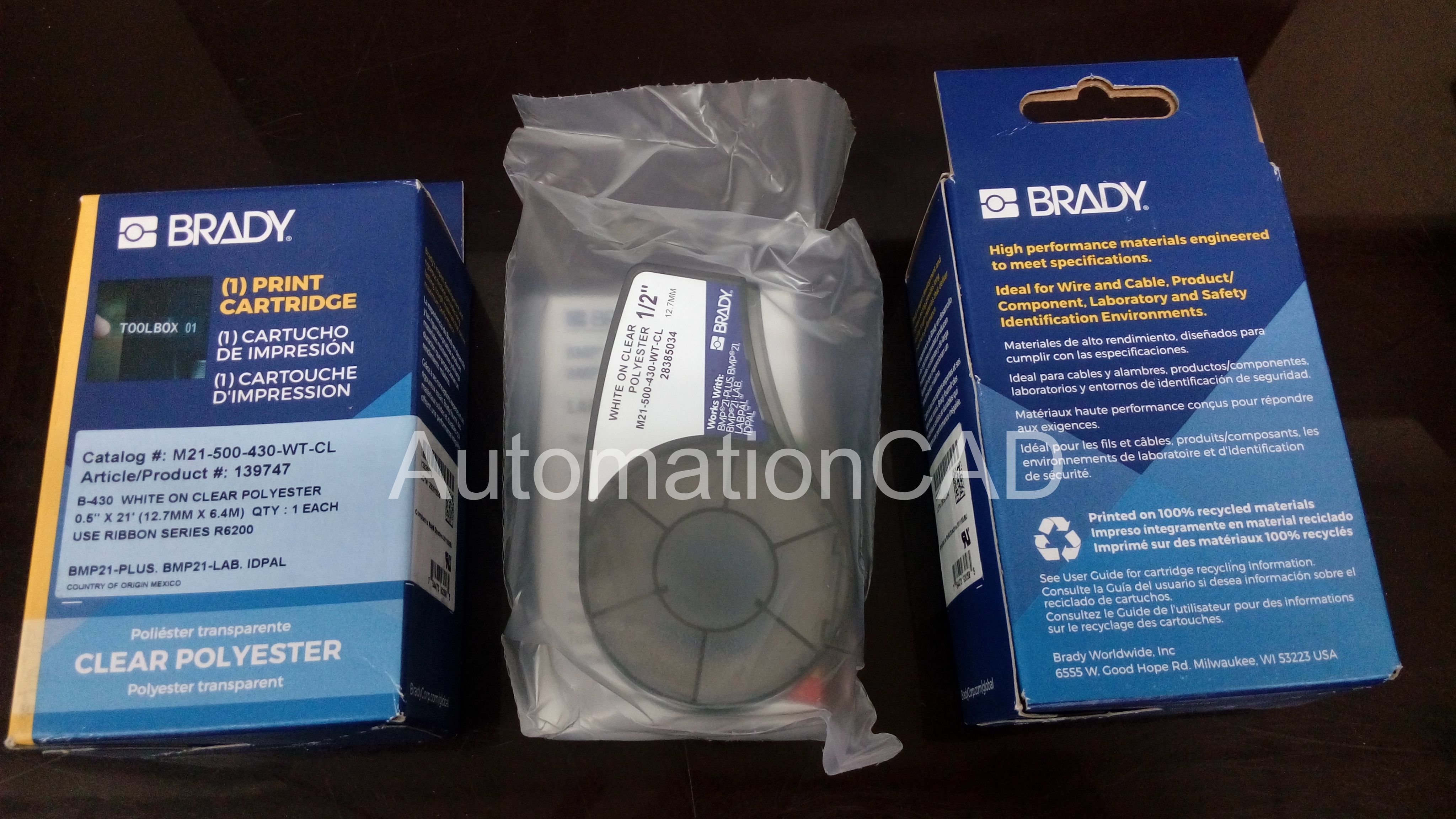 BRADY M21-500-430-WT-CL สติ๊กเกอร์ BMP21-PLUS - BRADY LABEL PRINTER