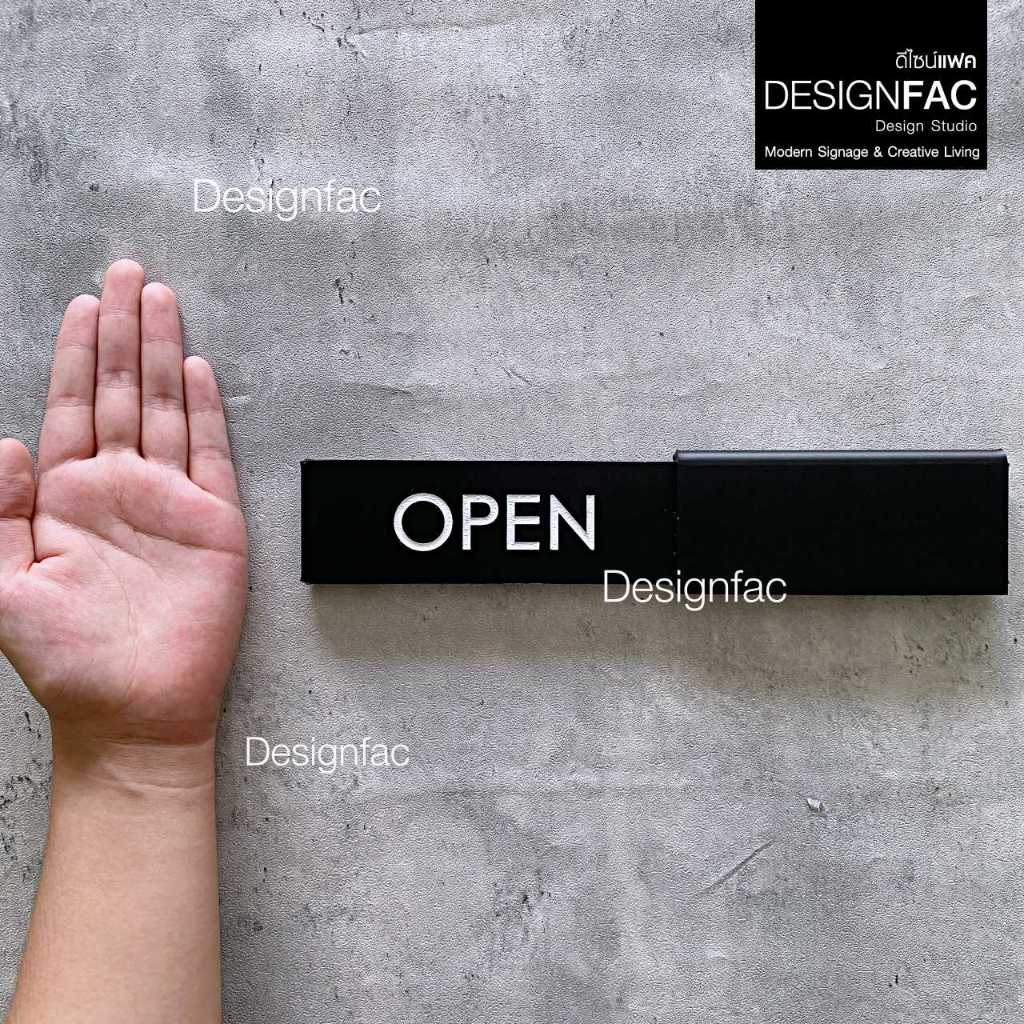 ป้ายเปิดปิดร้าน ป้ายOPEN CLOSED ป้ายเลื่อนติดด้านนอกกระจก ป้ายร้าน โมเดิร์นมินิมอล มูจิ,Designfac