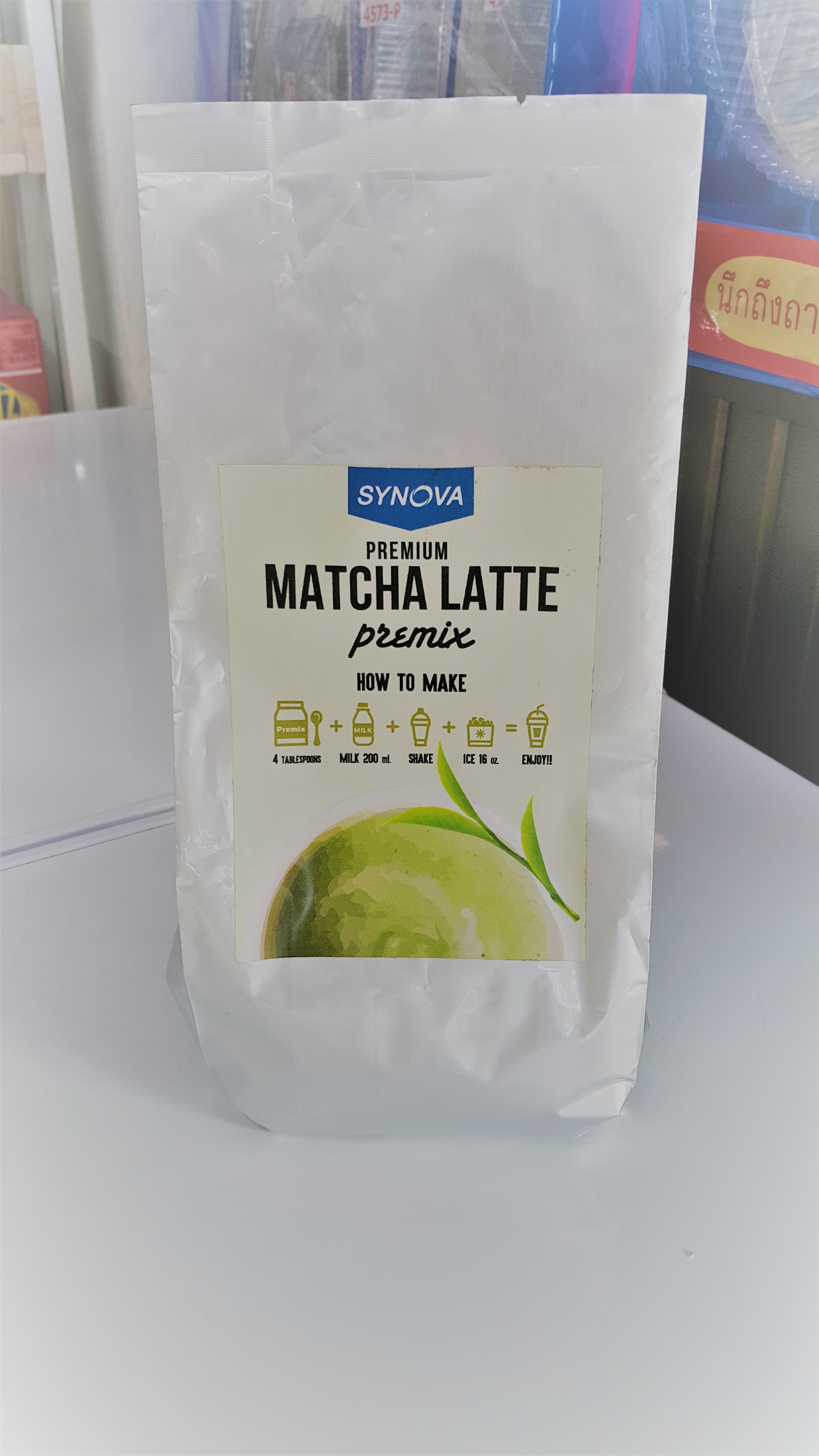 เครื่องดื่มมัทฉะลาเต้สำเร็จรูป 500g. ตรา SYNOVA