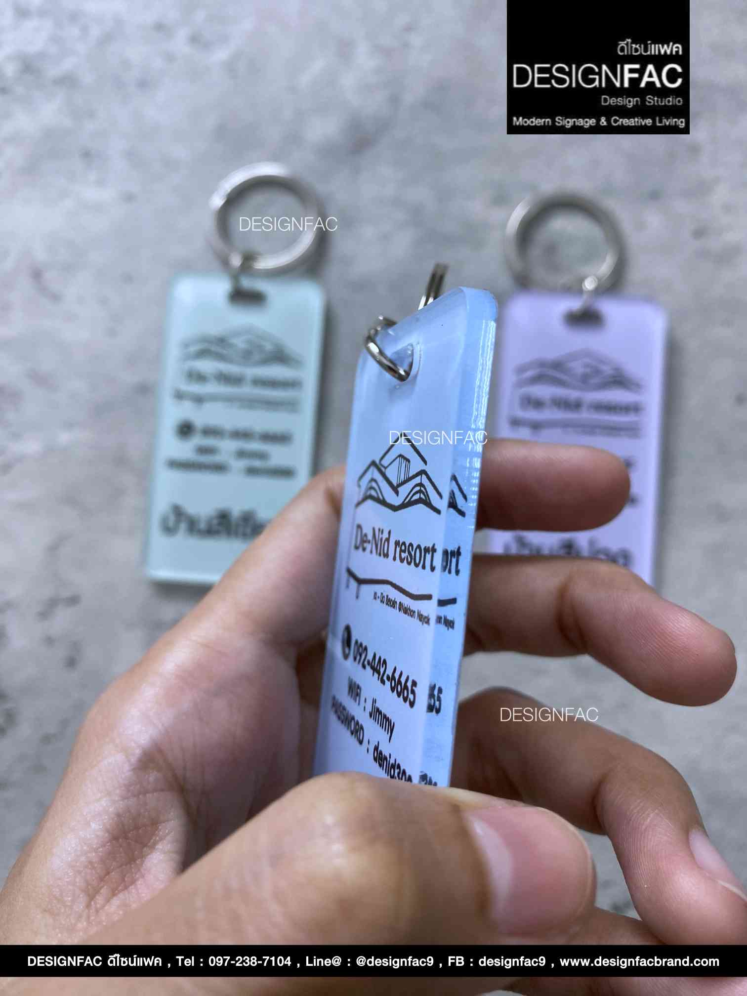 พวงกุญแจเลขห้องพัก พวงกุญแจอะคริลิค สไตล์โมเดิร์น มินิมอล