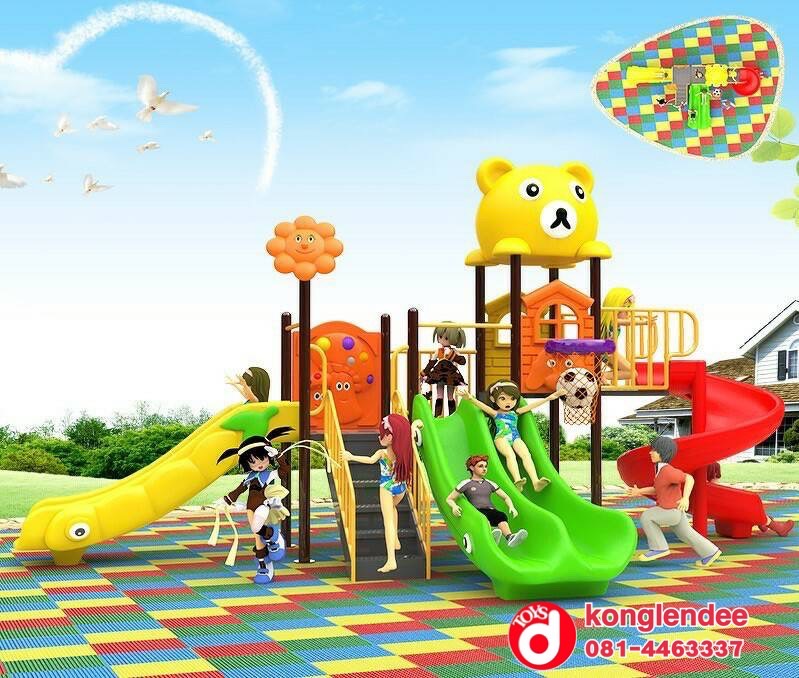 เครื่องเล่นสนาม ชุุดน้องหมีแสนซนสไลเดอร์