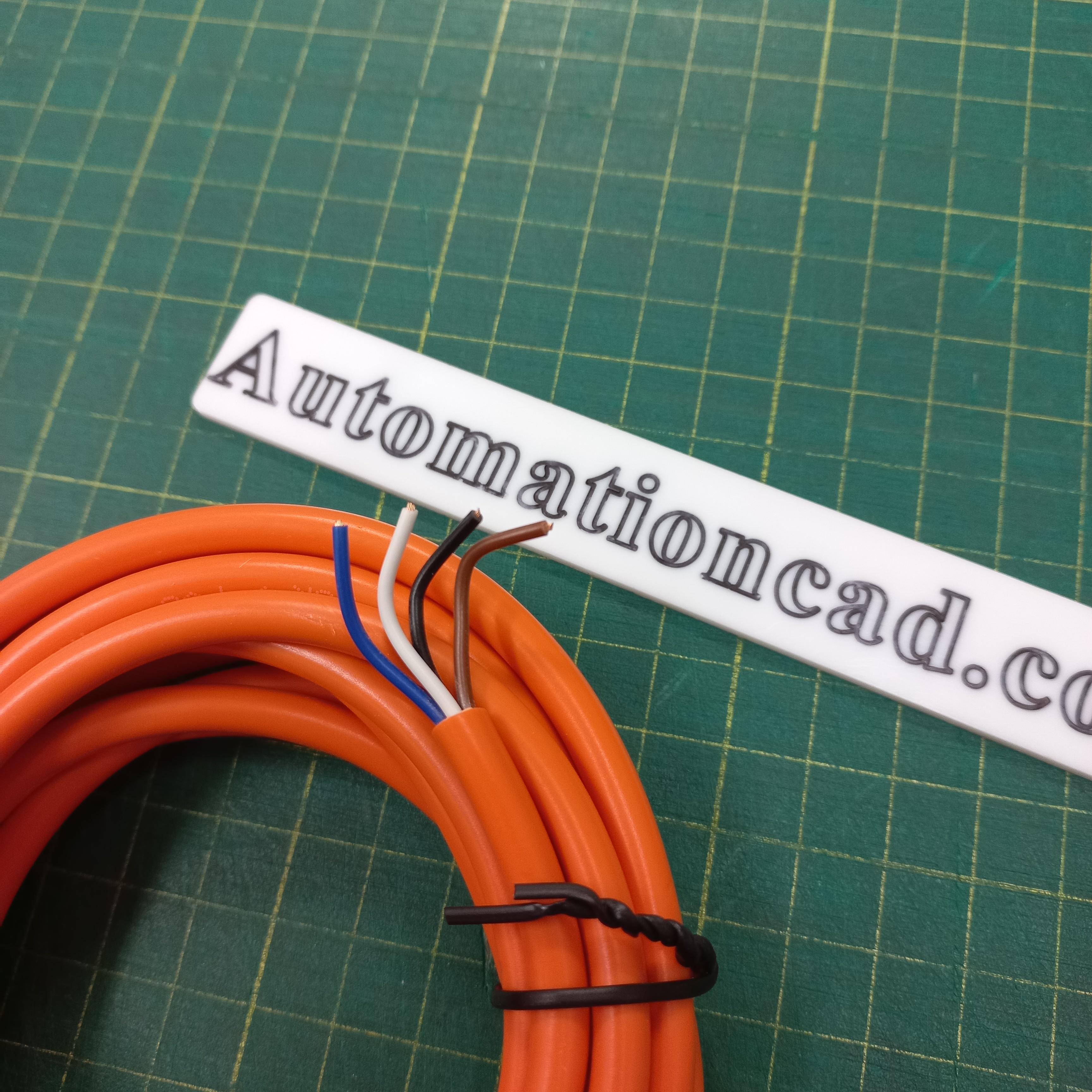 สายพร้อม CONNECTOR (PUR) แบบงอ 90 ํ เกลียว M12 ตัวเมีย แบบ 4 ขา ยาว 3m.