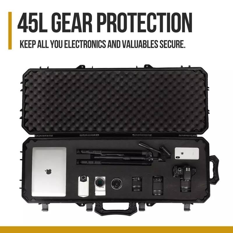 re-stockรอบ3จ้า เคสปืน พร้อมล้อลาก กล่องอุปกรณ์อเนกประสงค์ ทำจากวัสดุคุณภาพกันกระแทกได้ดี ด้านในบุด้วยฟองน้ำไดคัท และฟองน้ำรังไข่ สามารถหยิบออกเป็นชิ้นเพื่อวางสินค้า ขนาดใหญ่ 109*41*16.5cm ขนาดเล็ก32*28*8.5cm ใช้ได้ในอุณหภูมิ -40-80c กันน้ำIPX-7