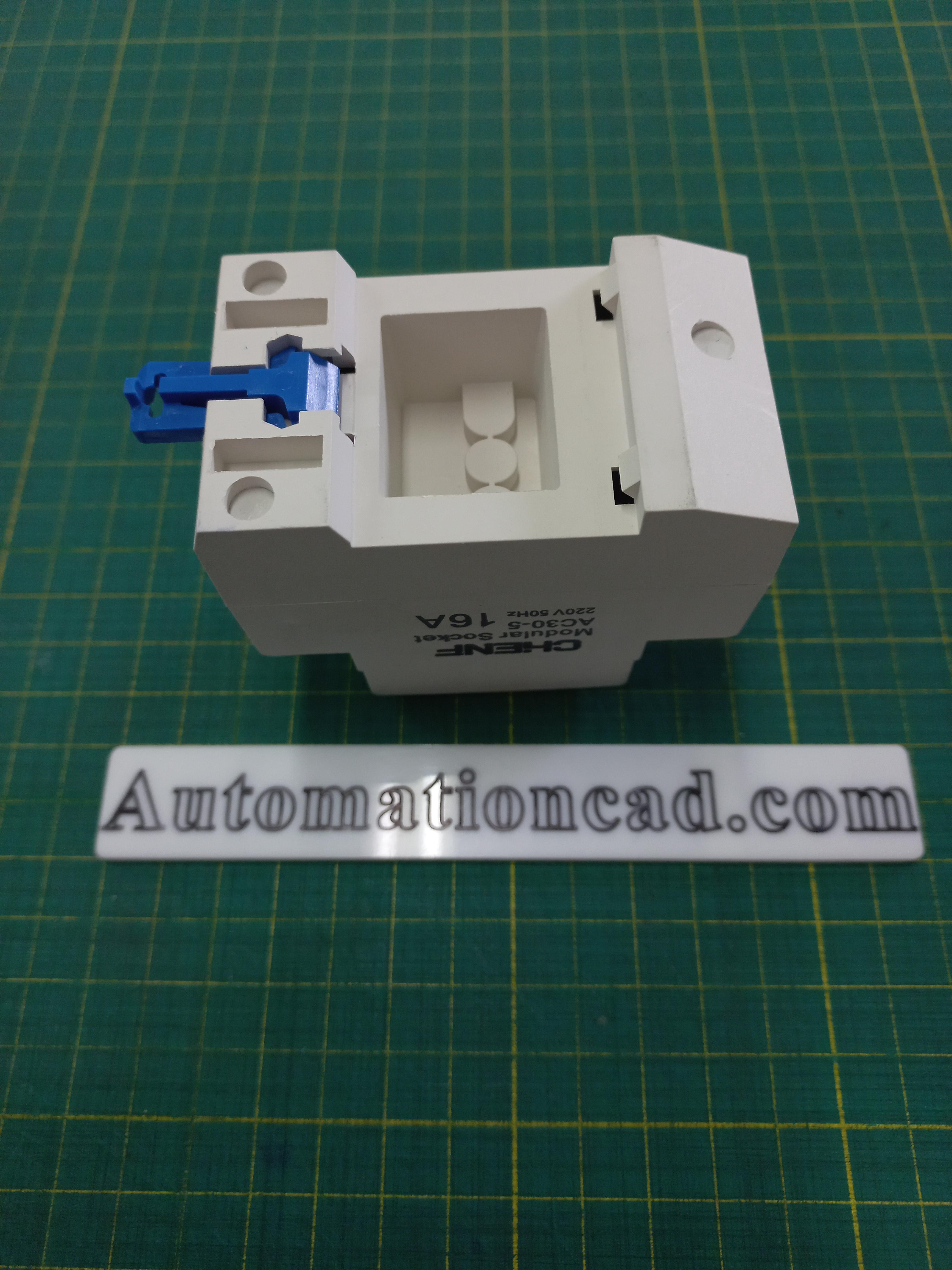 เต้ารับ ปลั๊กไฟยุโรป แบบขันน็อตเข้าสาย +เกาะราง Din Rail 35 มิล 220V 16A